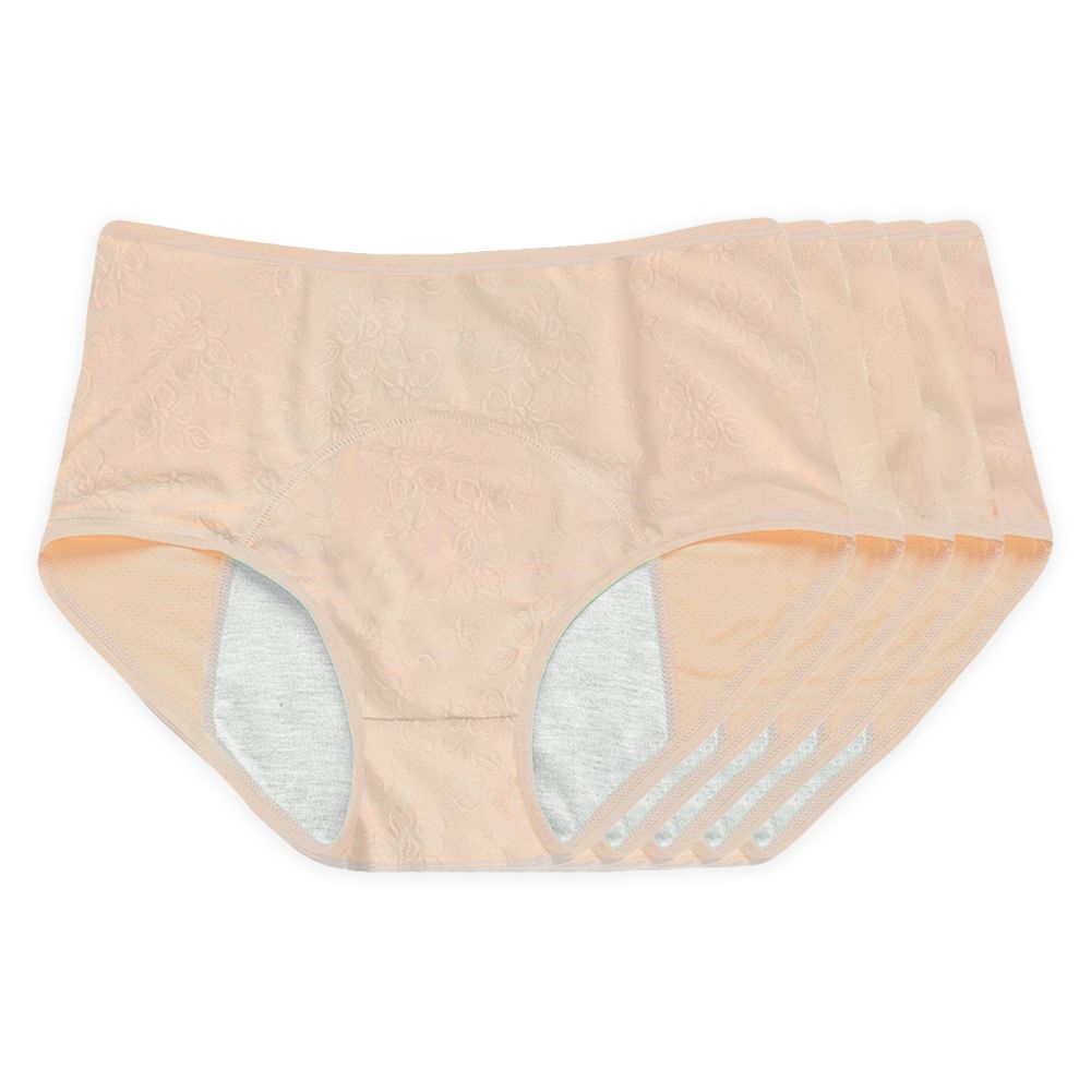 Blommig läckagesäker underkläder (Beige paket)